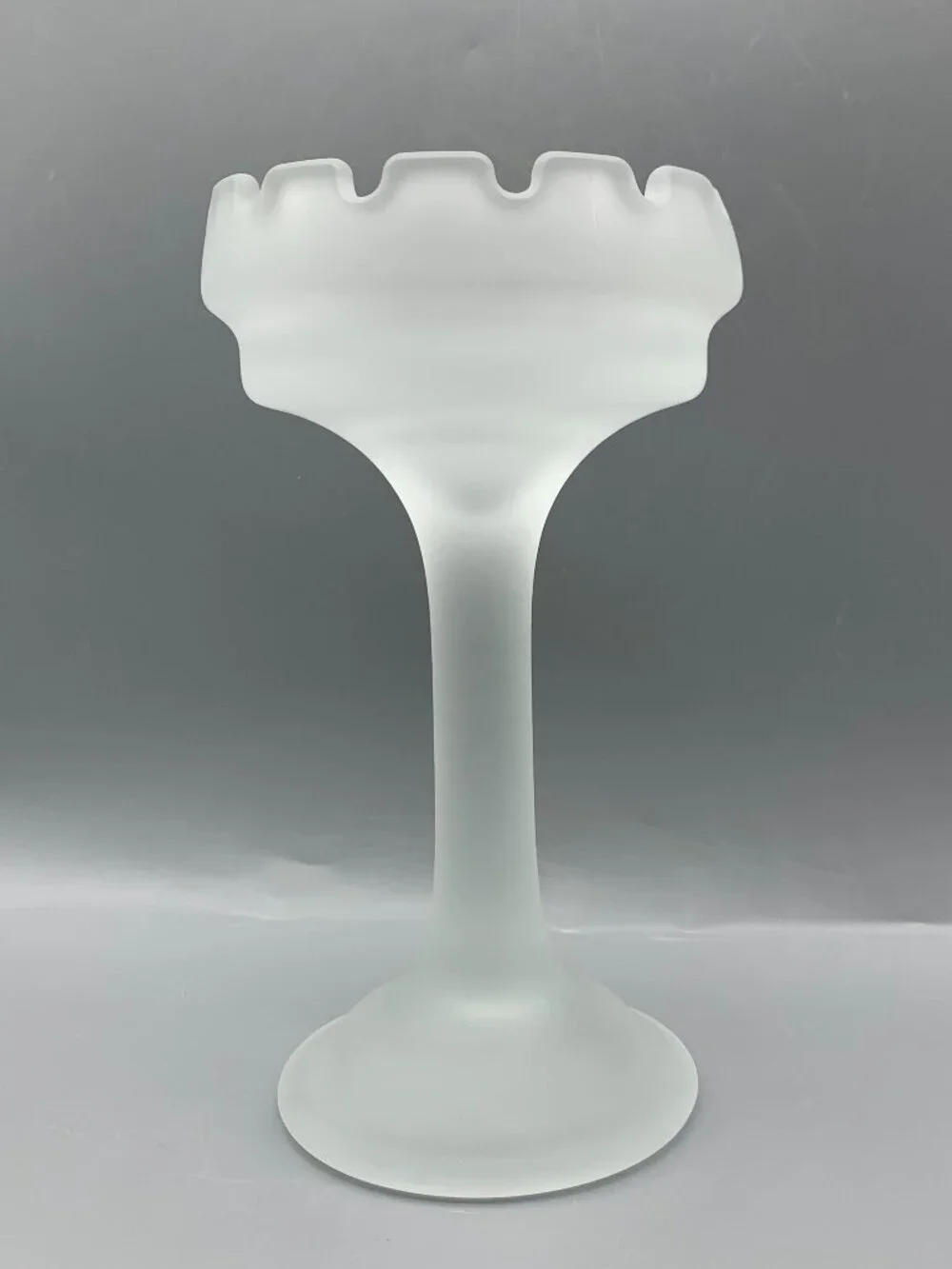Vintage Partylite Frosted Glass Castle Turret Pedestal Candleholder with Box