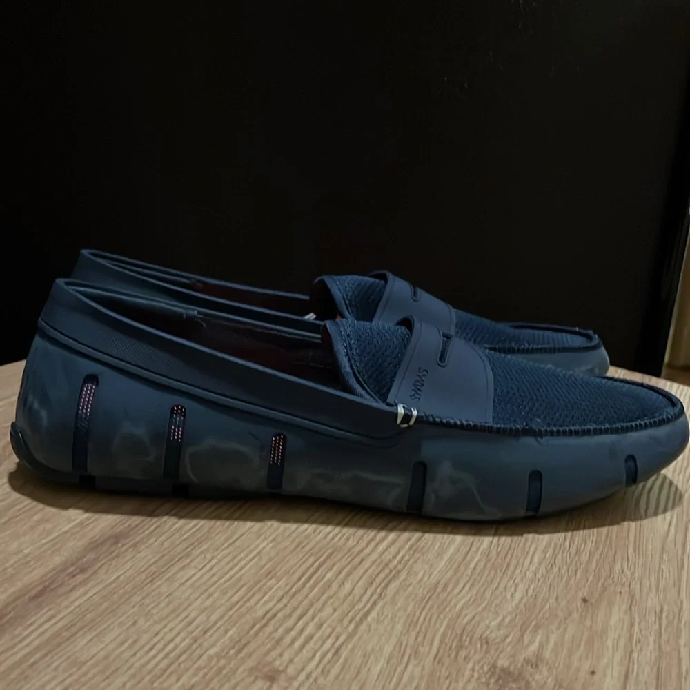 Swims Classic Penny Loafers in Navy Blue