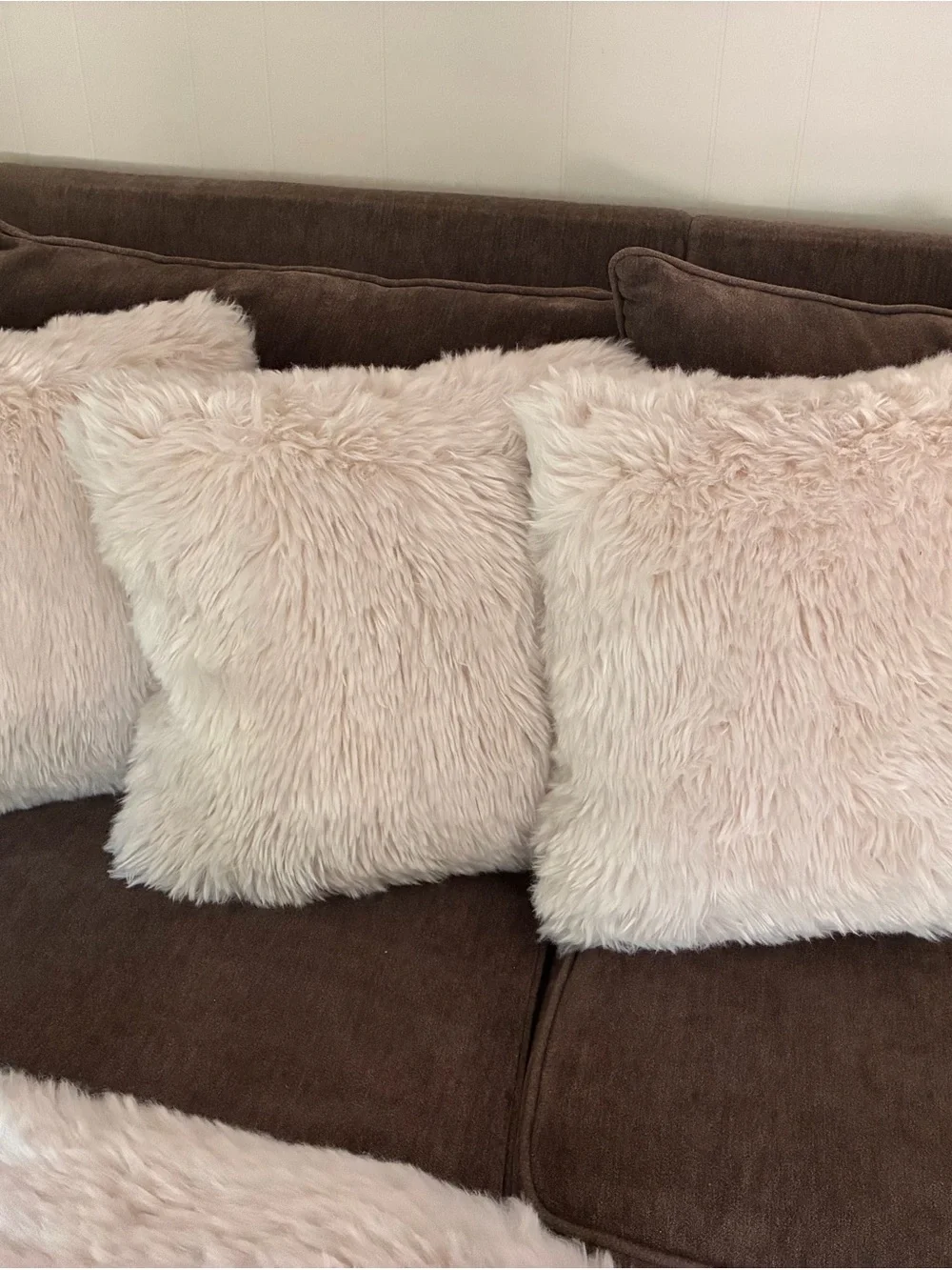 Pottery Barn Alpine Luxe Faux Fur Throw and 3 Pillow Covers