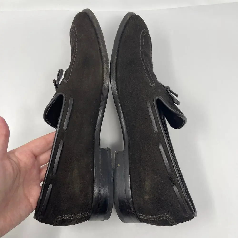 TOD'S Brown Suede Calf Leather Bow Loafers (10.5)