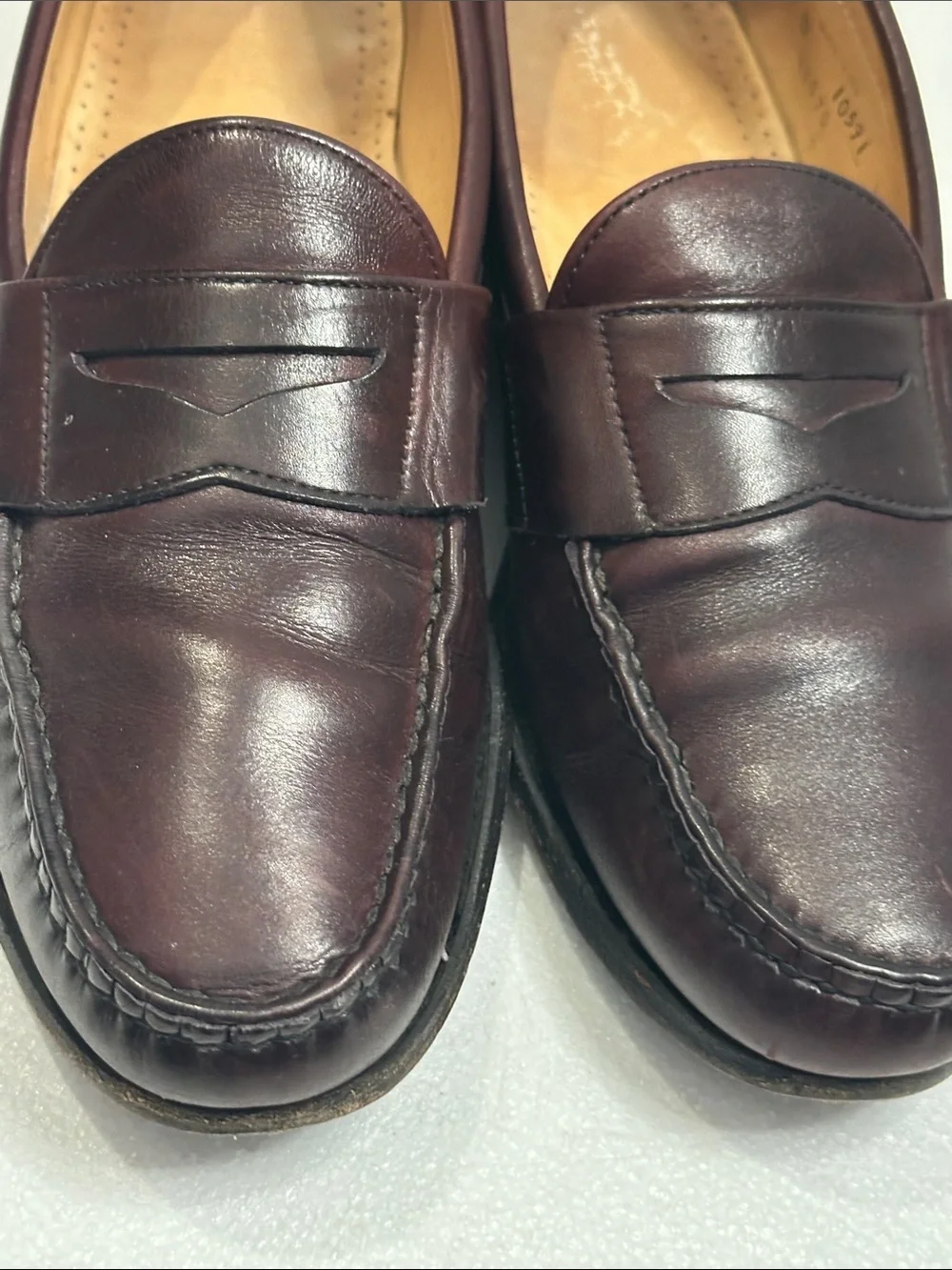 Allen Edmonds Cameron Burgundy Leather Penny Loafers size 11