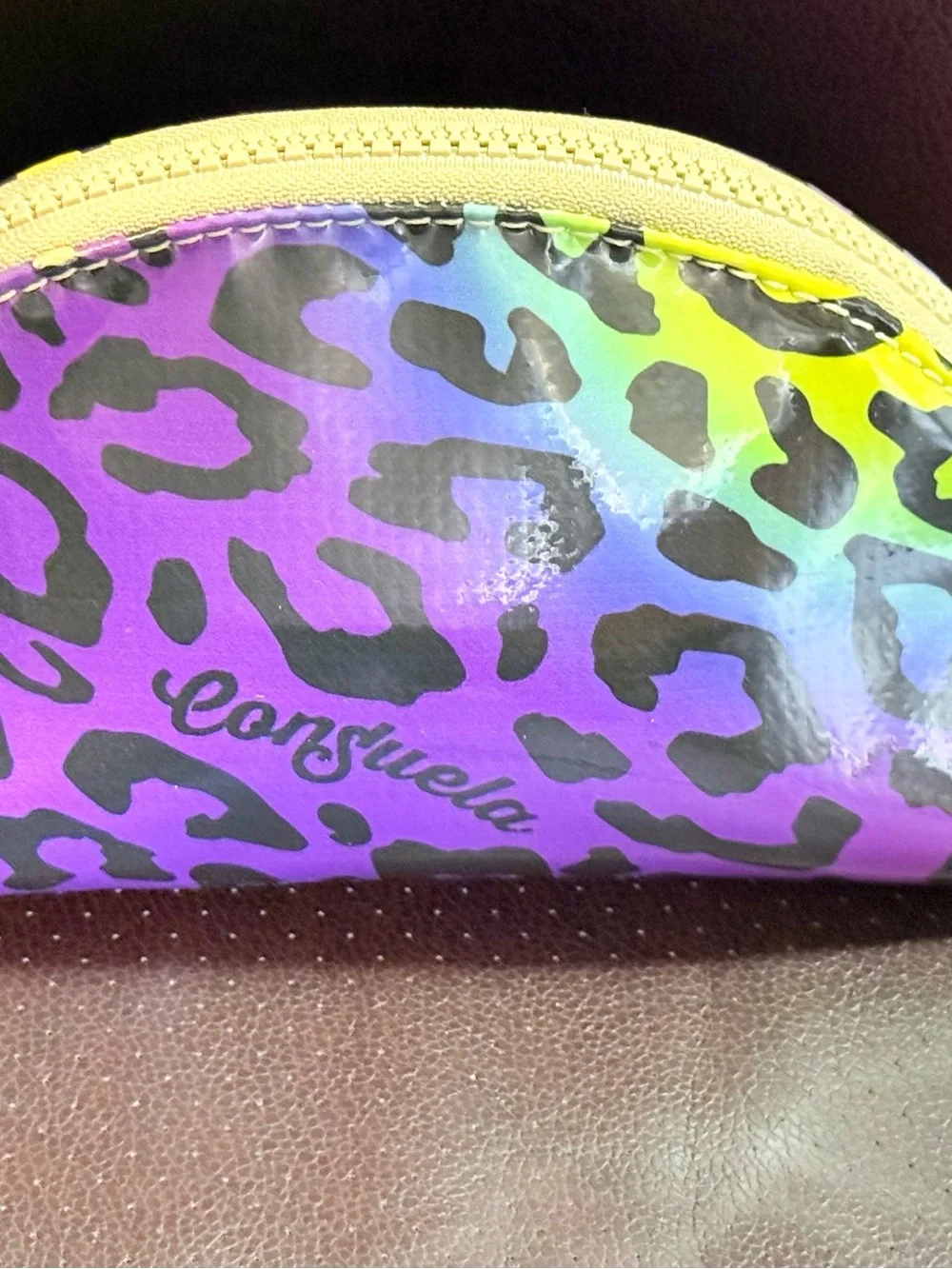 Consuela Semi Multi Color Leopard Cosmetic Case