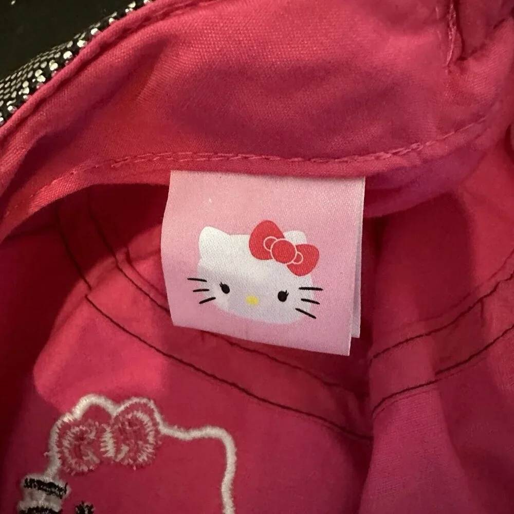 Hello Kitty Sanrio Girls Baseball Cap with Bow One Size Stretch Authentic Pink‎