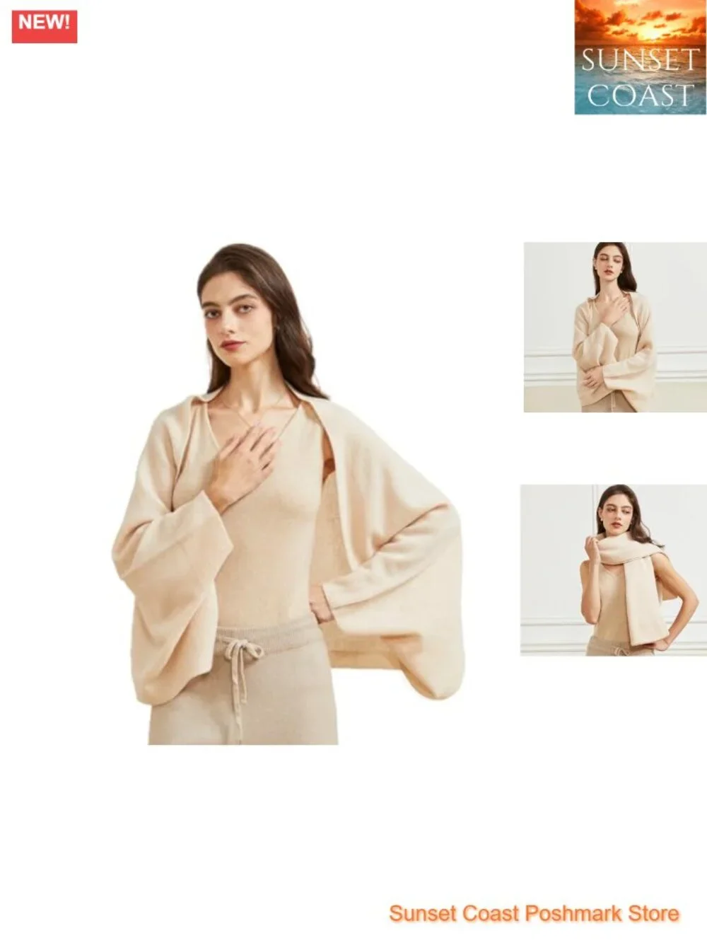 30% Wool 70% Nylon Pashmina Shawl Wrap Cape