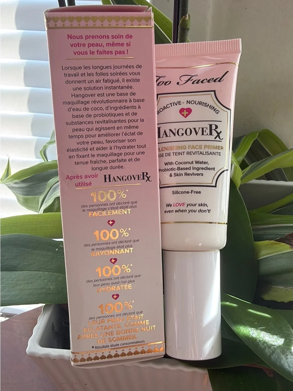Too Faced Hangover Rx Replenishing Face Primer - Pink and Gold Accents