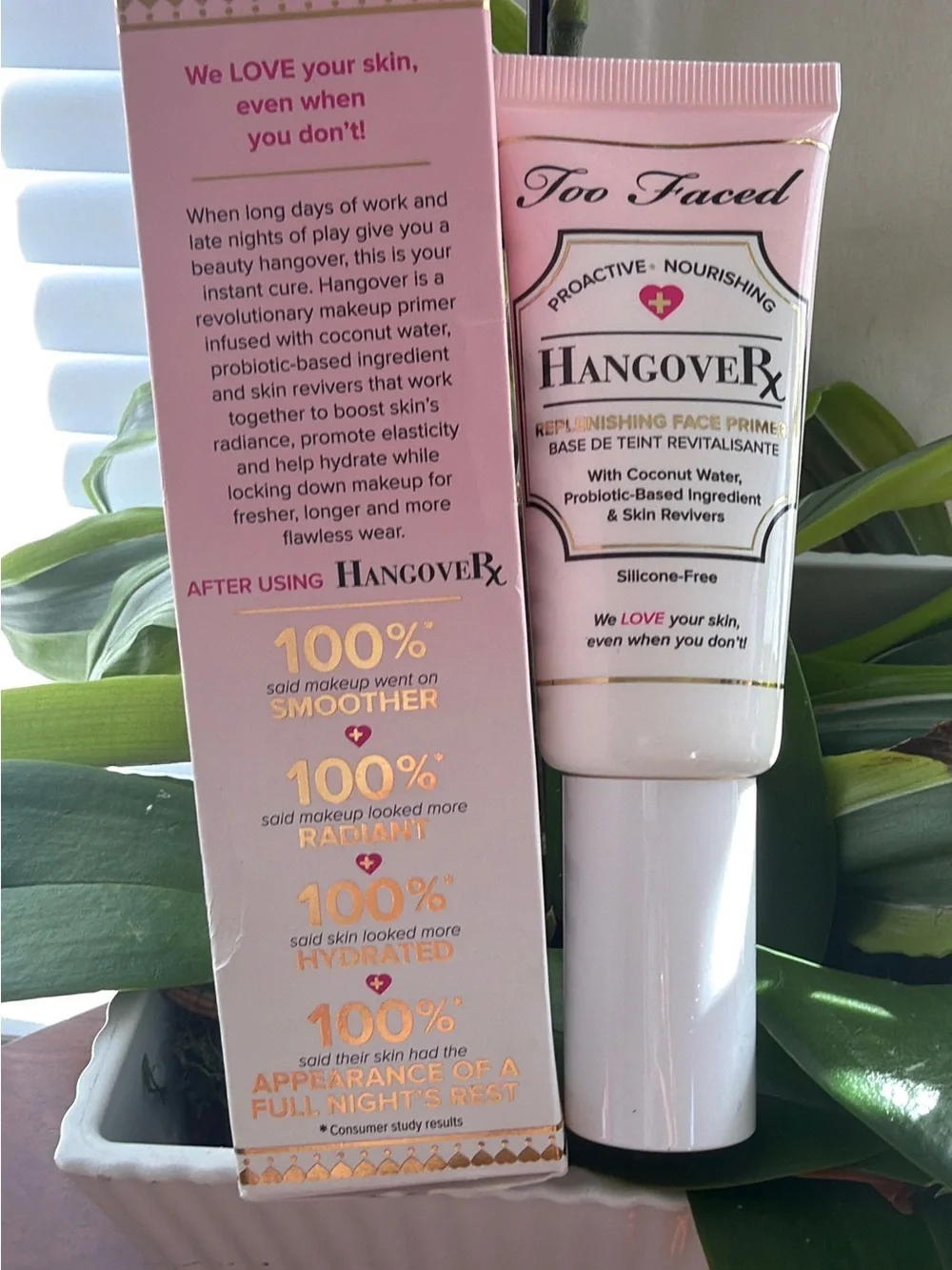 Too Faced Hangover Rx Replenishing Face Primer - Pink and Gold Accents