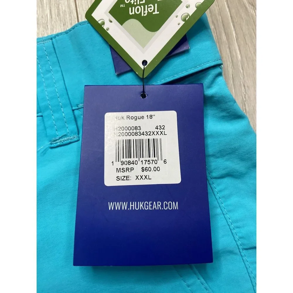 HUK Shorts Men 3XL Julep Blue Rogue 18