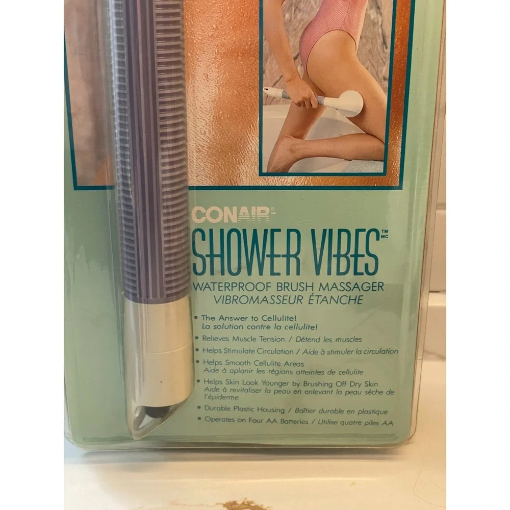 Vtg Conair‎ Shower Vibes Brush Massager Handheld Waterproof New Sealed Circulate