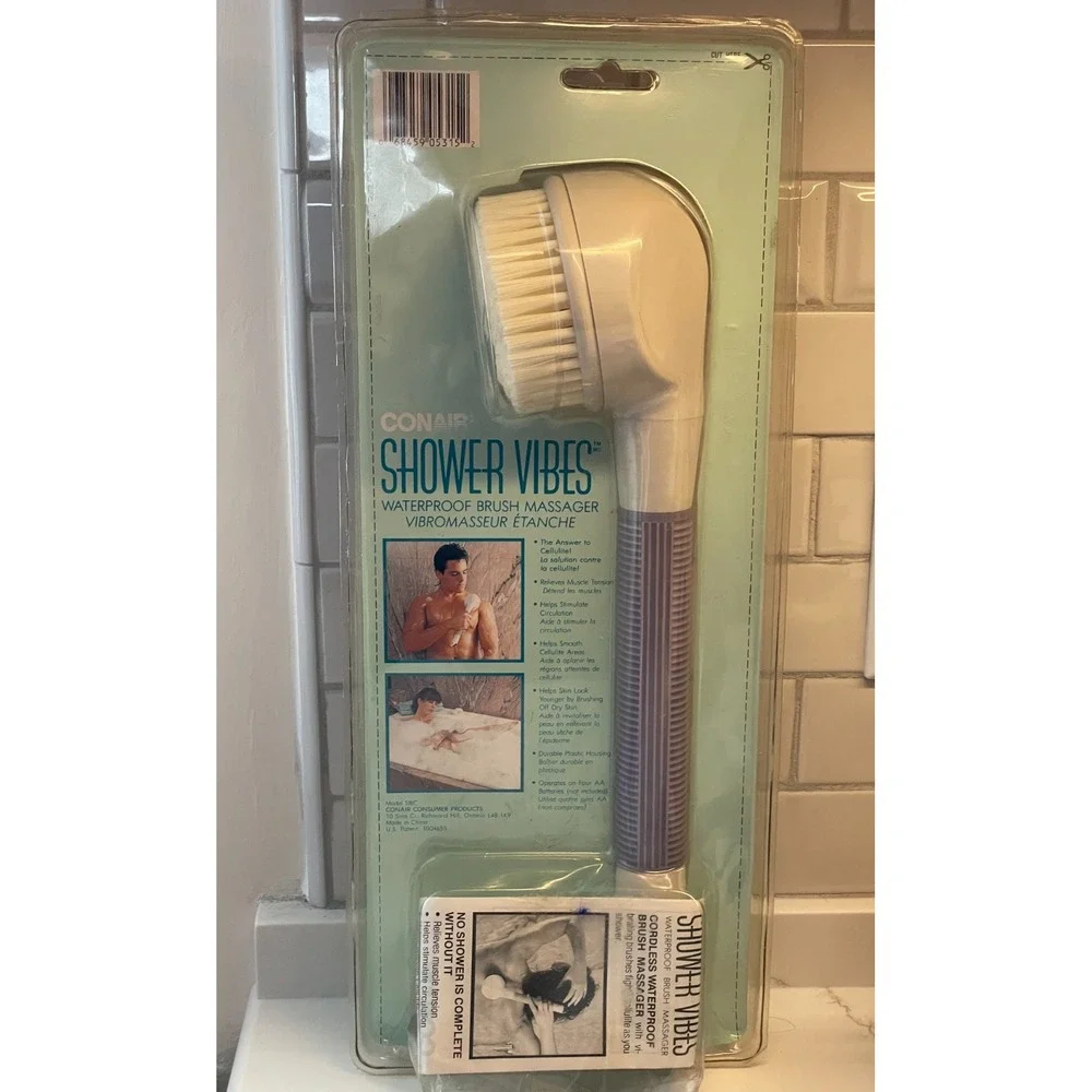 Vtg Conair‎ Shower Vibes Brush Massager Handheld Waterproof New Sealed Circulate