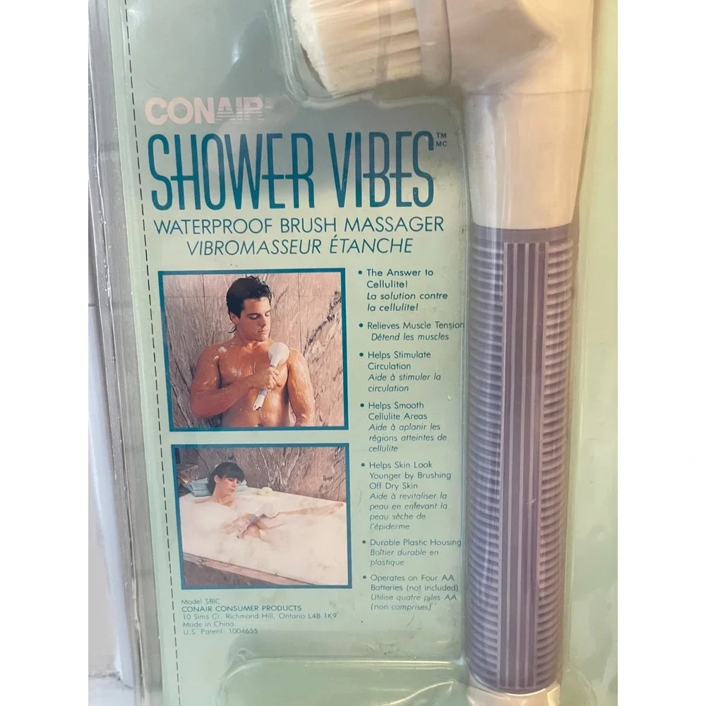 Vtg Conair‎ Shower Vibes Brush Massager Handheld Waterproof New Sealed Circulate