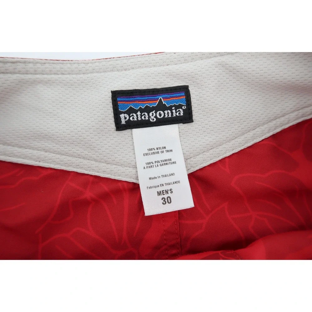 Patagonia Men's‎ Red Floral Wavefarer Board Shorts Trunks Surf Nylon Size 30