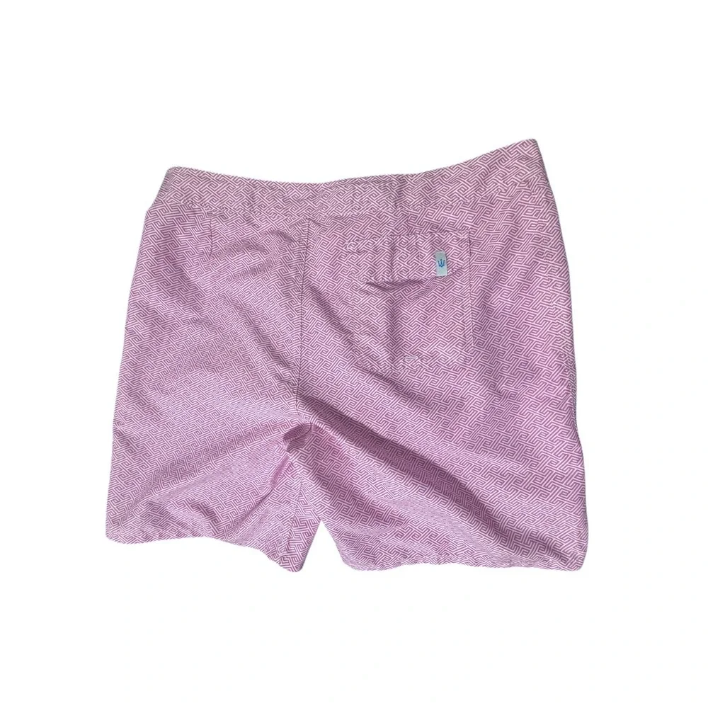 Strong Boalt Palm Beach Mens‎ Pink Geometric Maze Swim Trunks Board Shorts 34