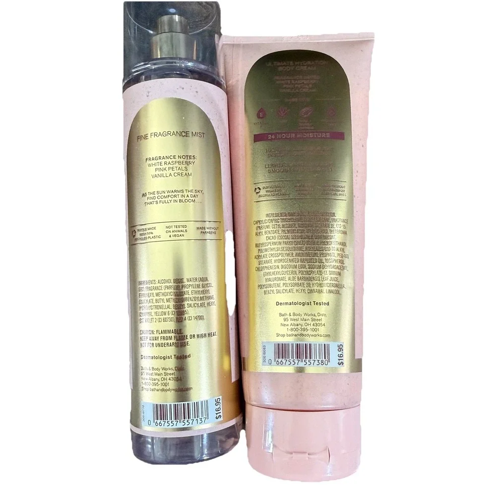 Bath & Body Works Sun Blooms & Suede Body‎ Mist And Cream Set