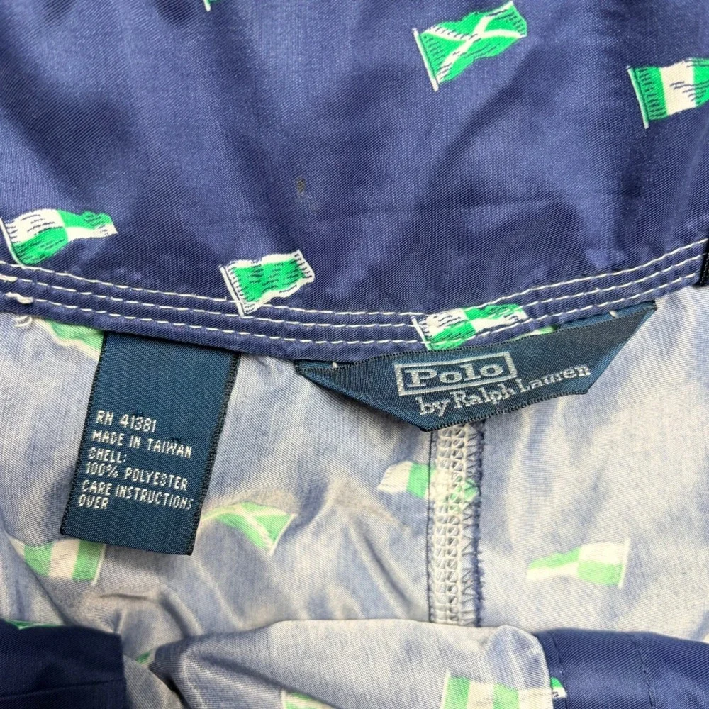Polo Ralph Lauren Mens Navy Blue Nautical Flag Board Shorts Swim‎ Trunks Size 40