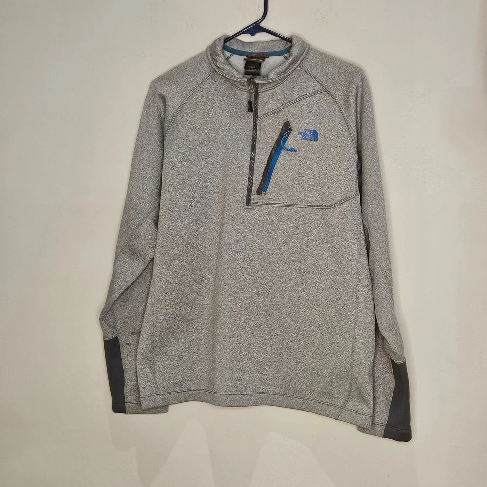 North Face Pullover Gray Lg Quarter Zip Pullover Gorpcore Utility Hiking Outdoor