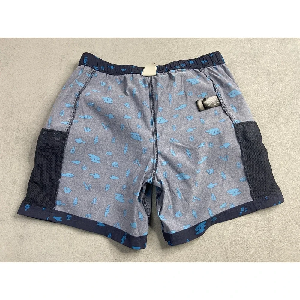 The North Face Shorts Men Large Blue Woods Print Class V Pull-On Nylon Hike Belt