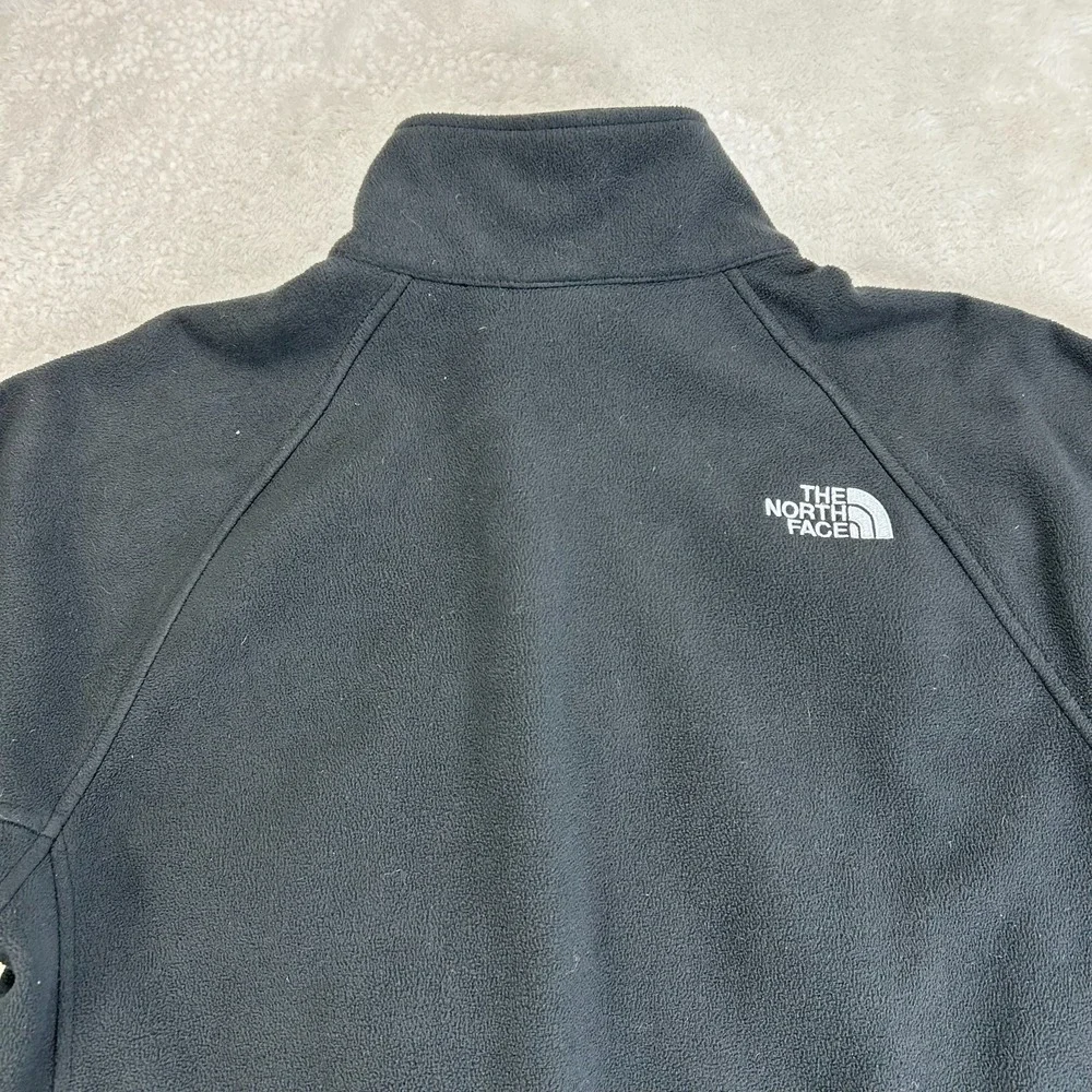 The North Face Fleece Jacket Mens M Black Full Zip‎ Mock Neck Outerwear Pockets