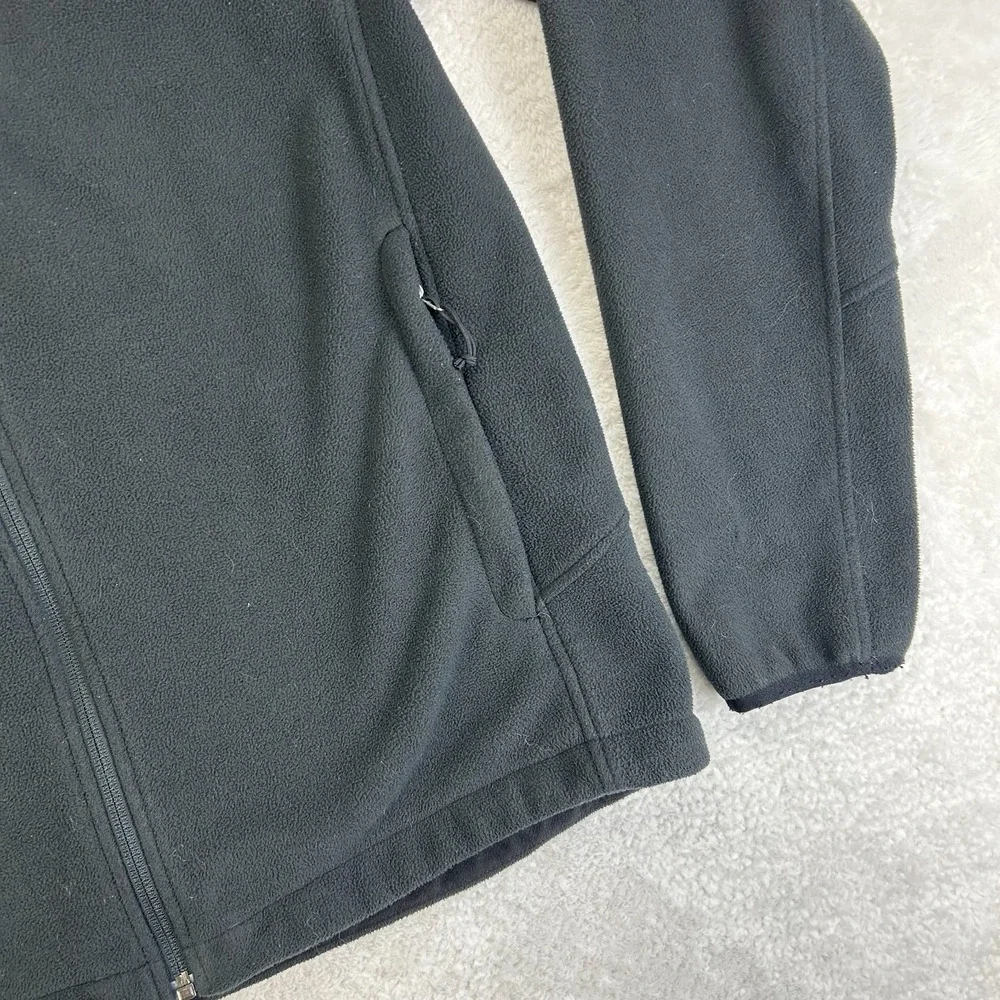 The North Face Fleece Jacket Mens M Black Full Zip‎ Mock Neck Outerwear Pockets