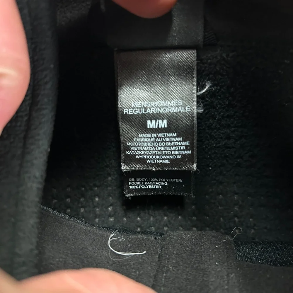 The North Face Fleece Jacket Mens M Black Full Zip‎ Mock Neck Outerwear Pockets