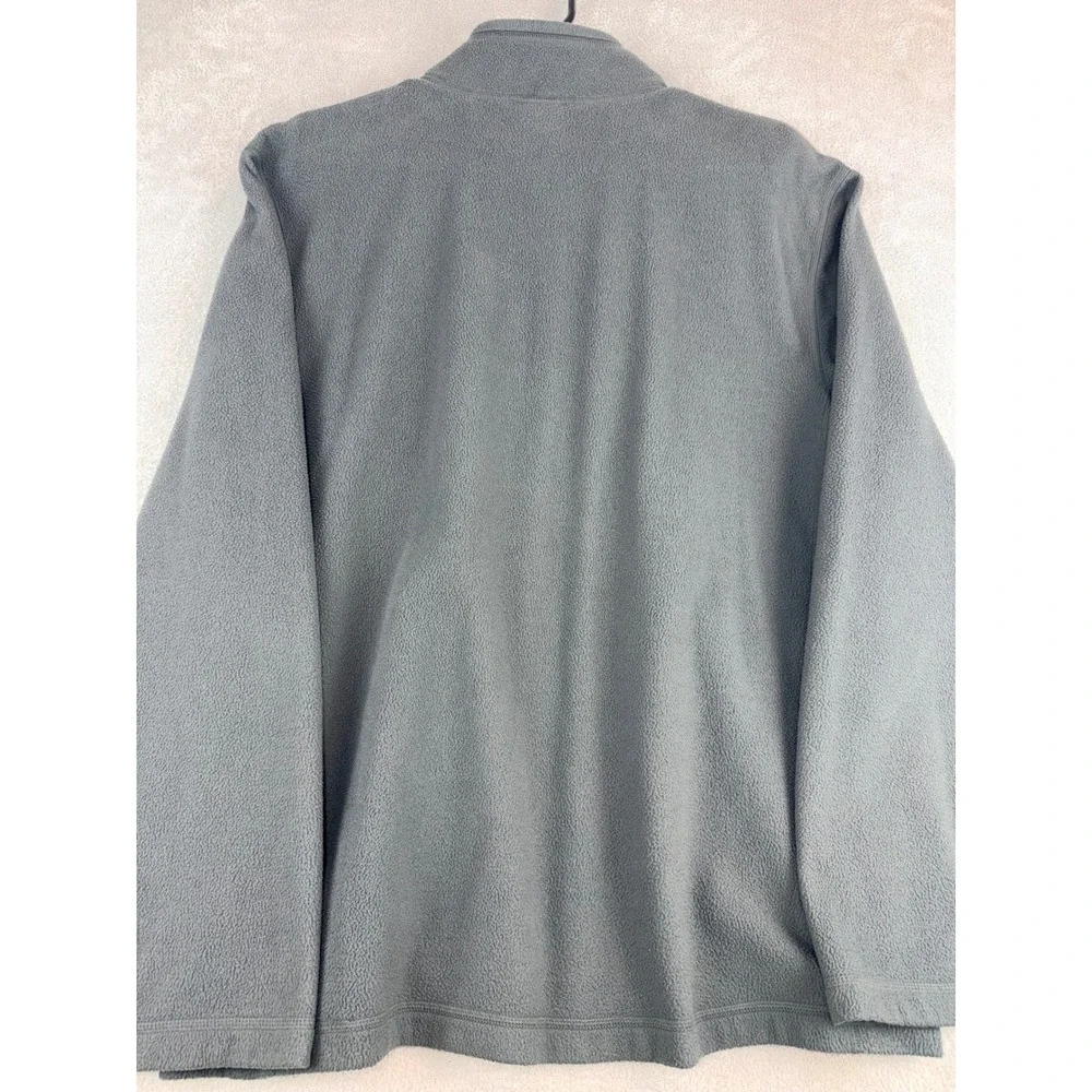 The North Face Mens Large Gray Red Quarter Zip Fleece Pullover Jacket