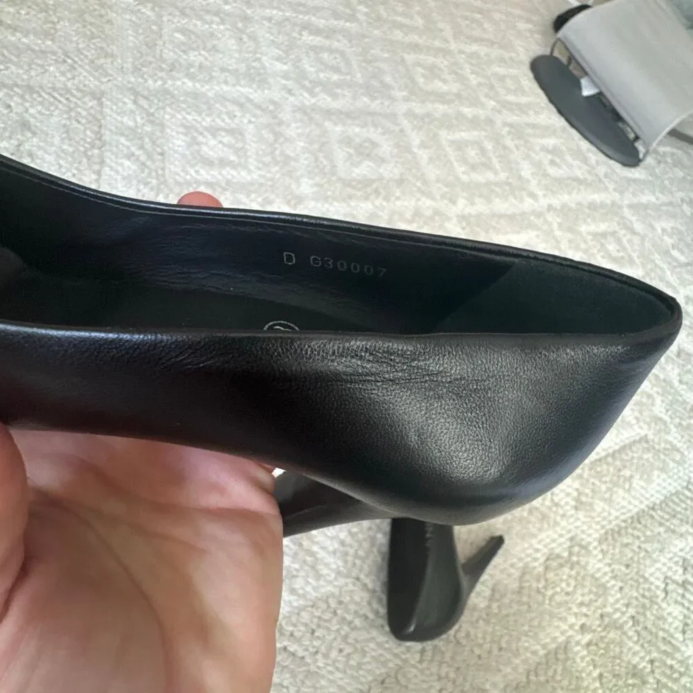 Chanel Lambskin CC Cap Toe Platform Chain Pumps size 36.5 Black
