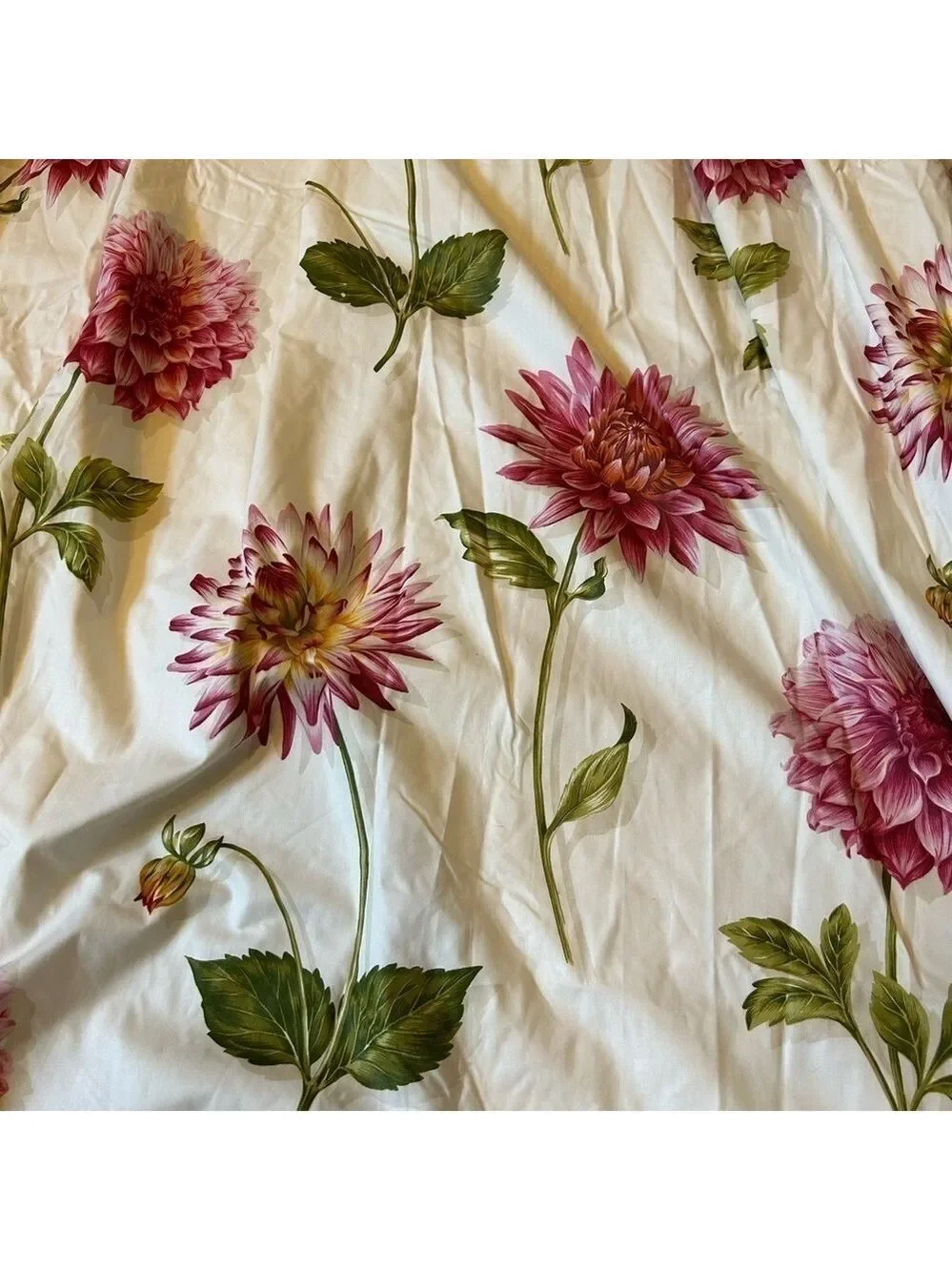 Vintage Retro Custom Made Floral Curtains Set 2 Pinched Pleat Botanical