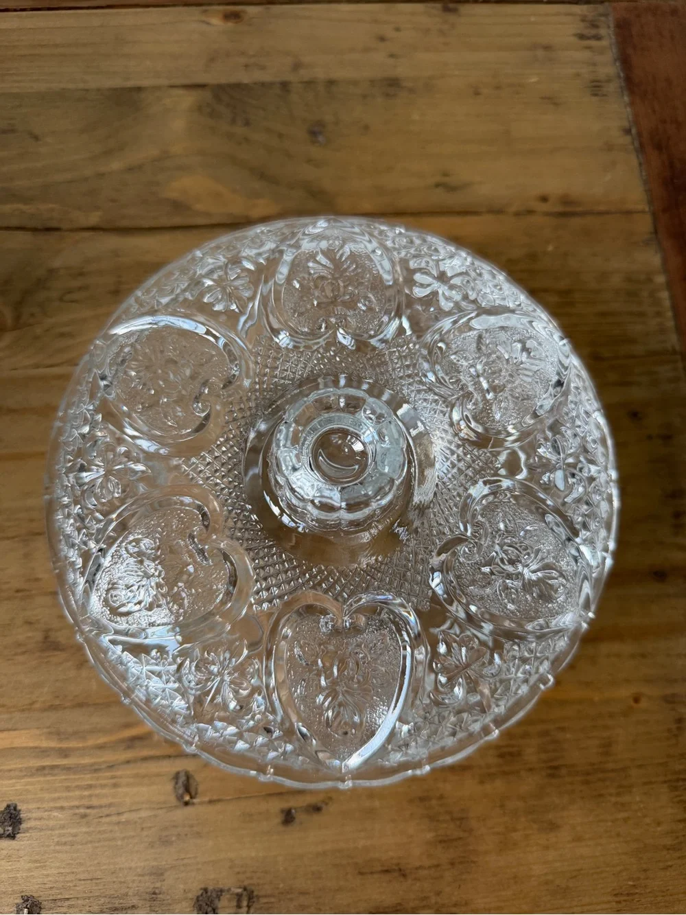 Clear Pressed Glass Covered Serving Bowl - Decorative Home Dining Dish