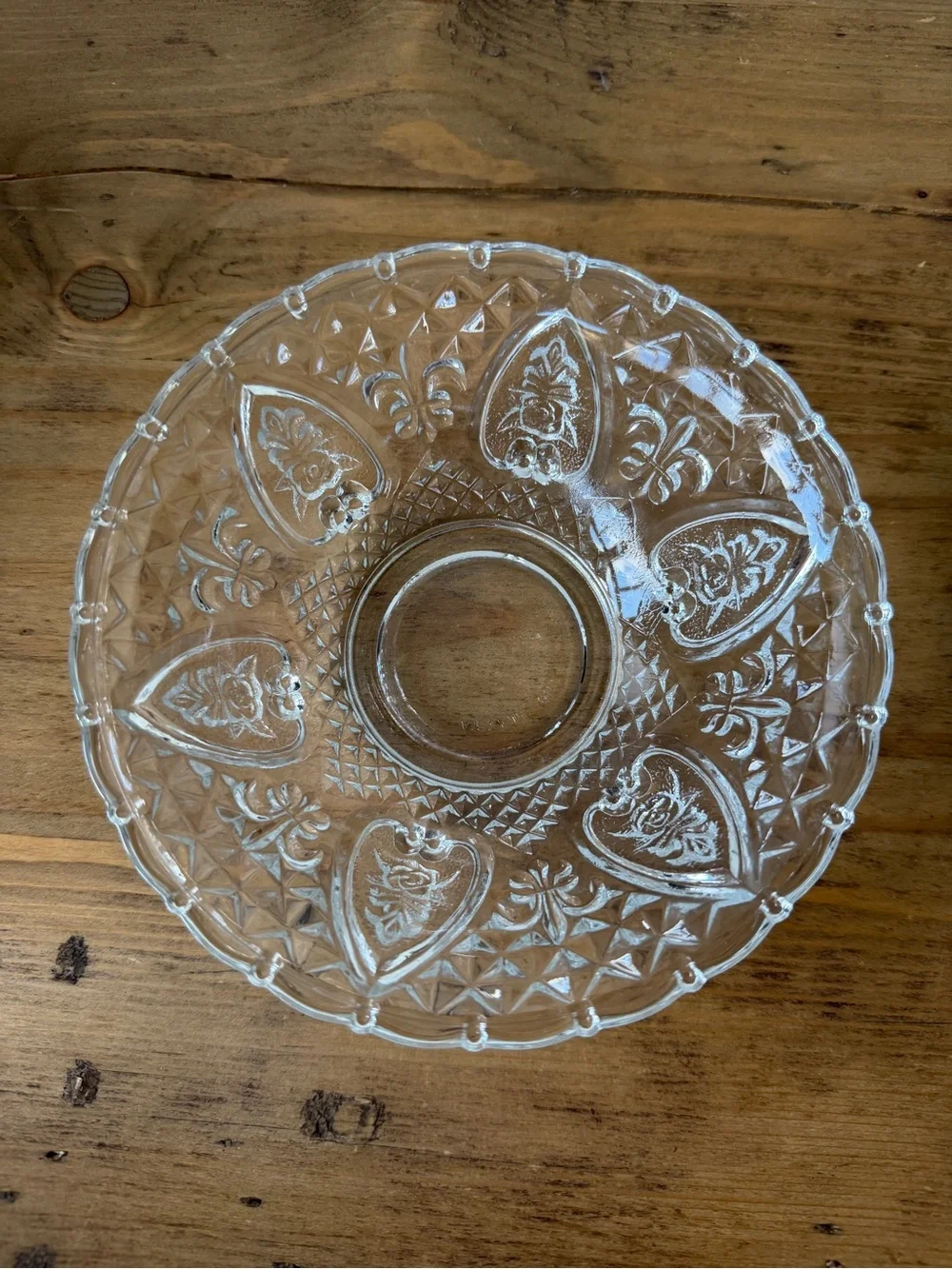 Clear Pressed Glass Covered Serving Bowl - Decorative Home Dining Dish