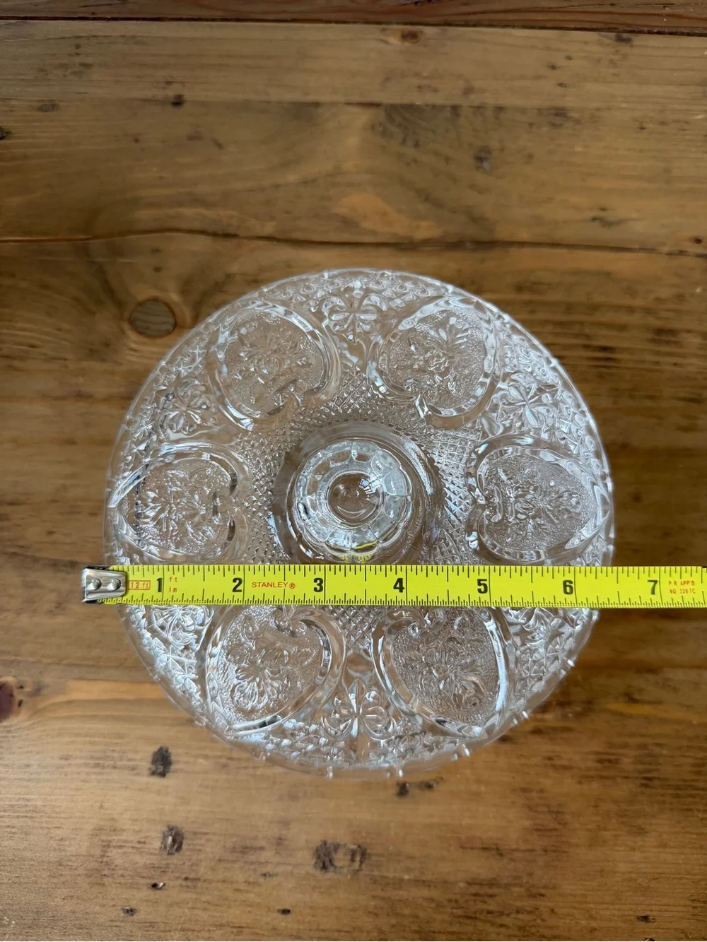 Clear Pressed Glass Covered Serving Bowl - Decorative Home Dining Dish