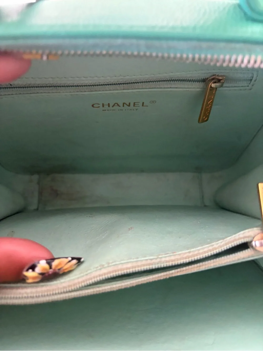 CHANEL GREEN CAVIAR CC FILIGREE MEDIUM VANITY CASE CROSSBODY BAG