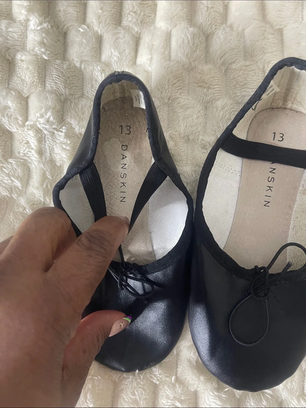 Danskin Black Girls Ballet Flats with Elastic Strap