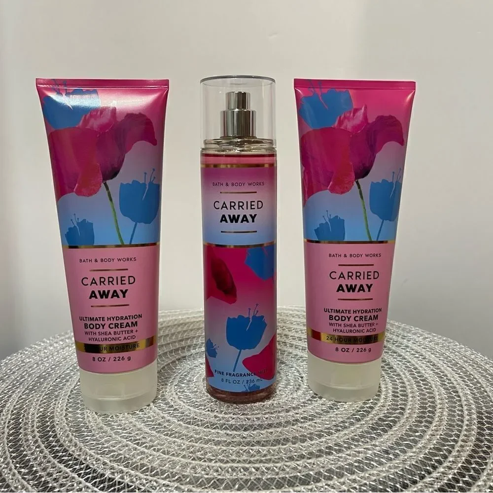 BBW Carried Away Body Cream and Fragrance Mist set of 3 NWT