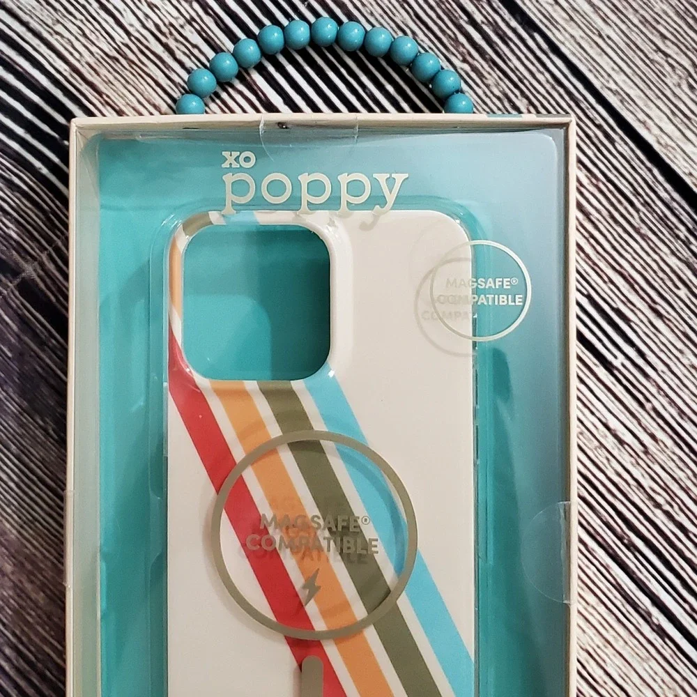 iPhone 14 PRO MAX Case New MagSafe Compatible Retro Rainbow Beige