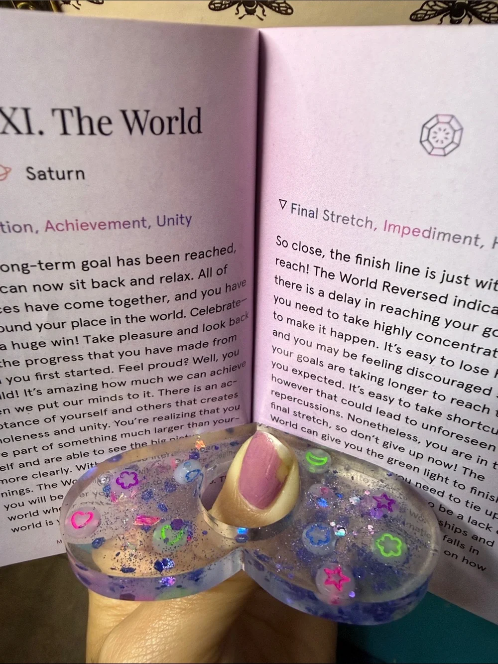 Clear Purple Glitter Heart Book Holder