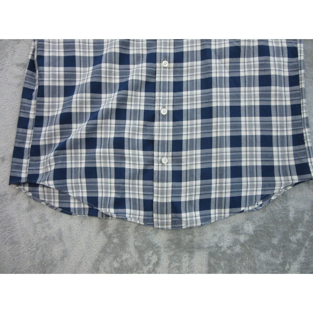 J.CREW Men’s Sz. Medium Slim Fit Shirt Buttoned Up Long Sleeve Plaid Blue Preppy
