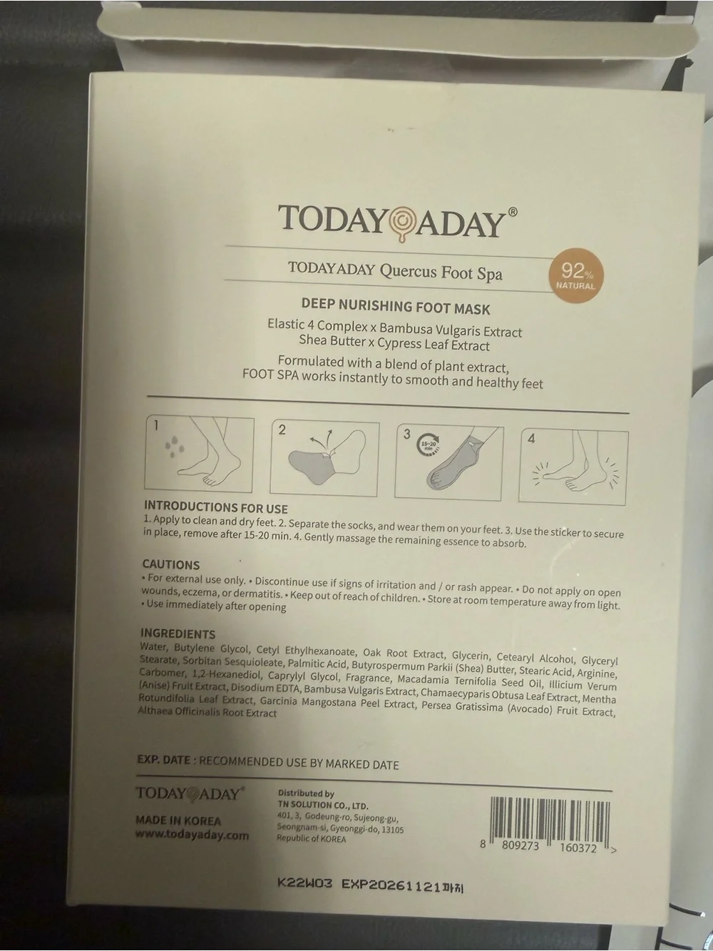 TODAYADAY Foot Spa Foot Mask Socks Hypoallergenic Cracked Heels 5pcs 16g