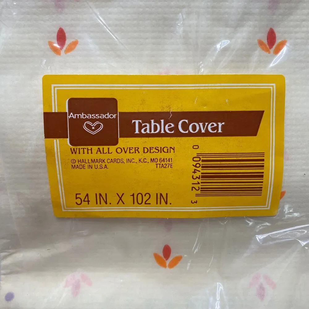 HALLMARK Ambassador Vintage *NEW* Thanksgiving Fall Table Cover Paper 54x102 in.