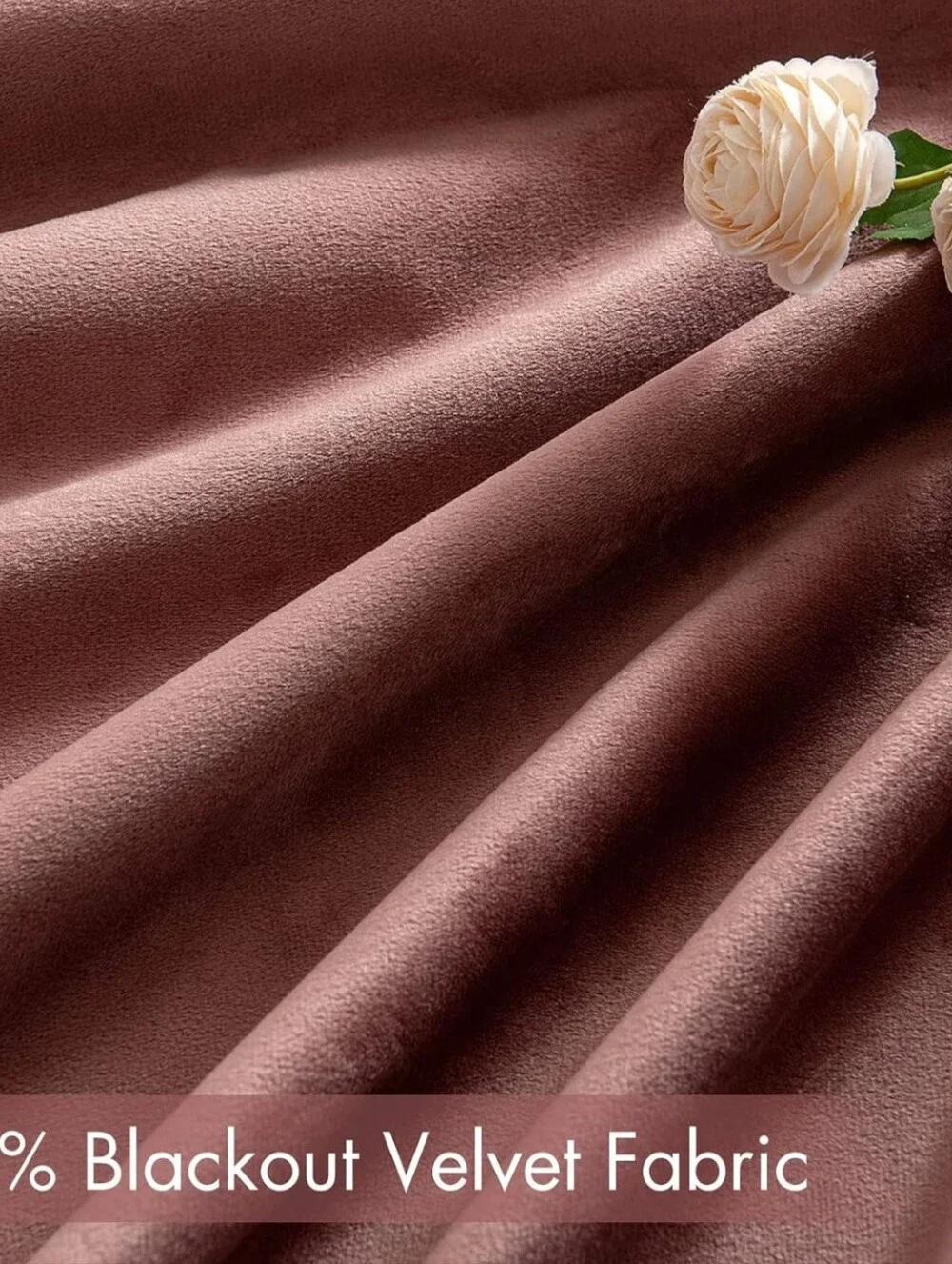MIULEE 100% Blackout Velvet Curtains Dusty Rose Pink 108