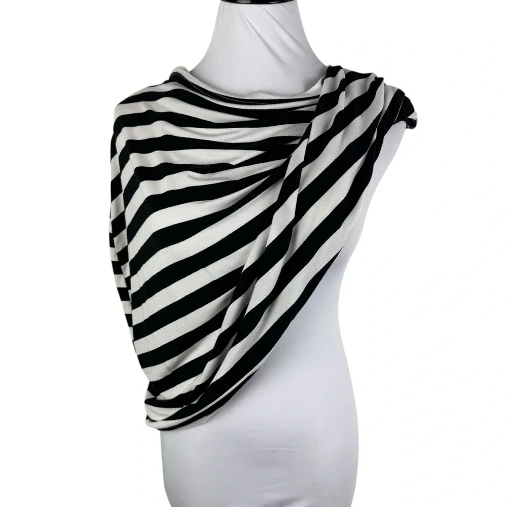Itzy Ritzy Black White Striped‎ Nursing Mom's Scarf