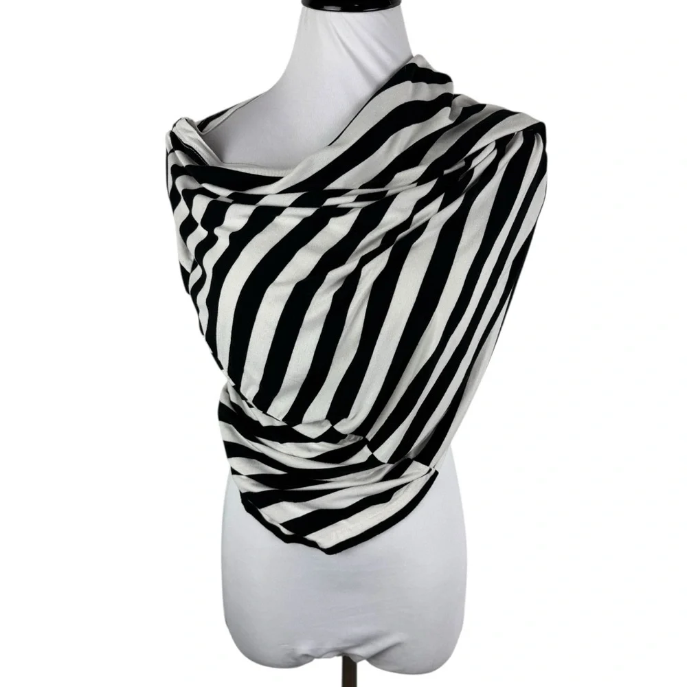 Itzy Ritzy Black White Striped‎ Nursing Mom's Scarf