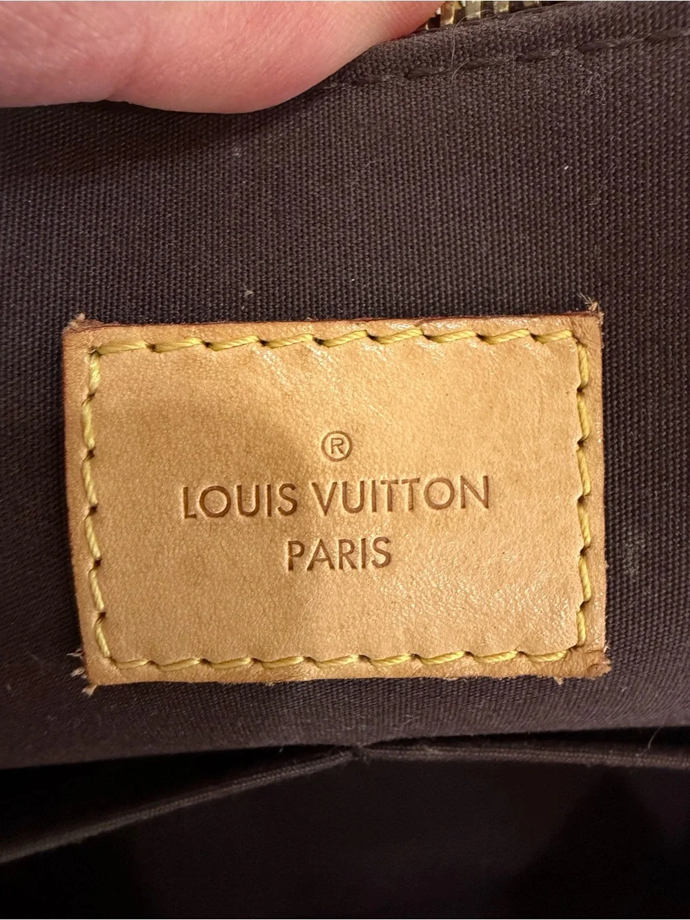 Louis Vuitton Vernis Alma Satchel in Burgundy Patent