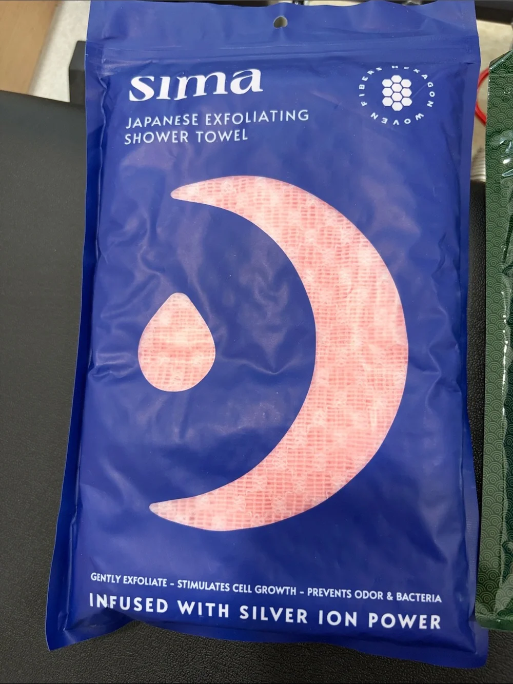 Two Japanese Exfoliating Shower Towels - Pink  or grey. Never opened!
