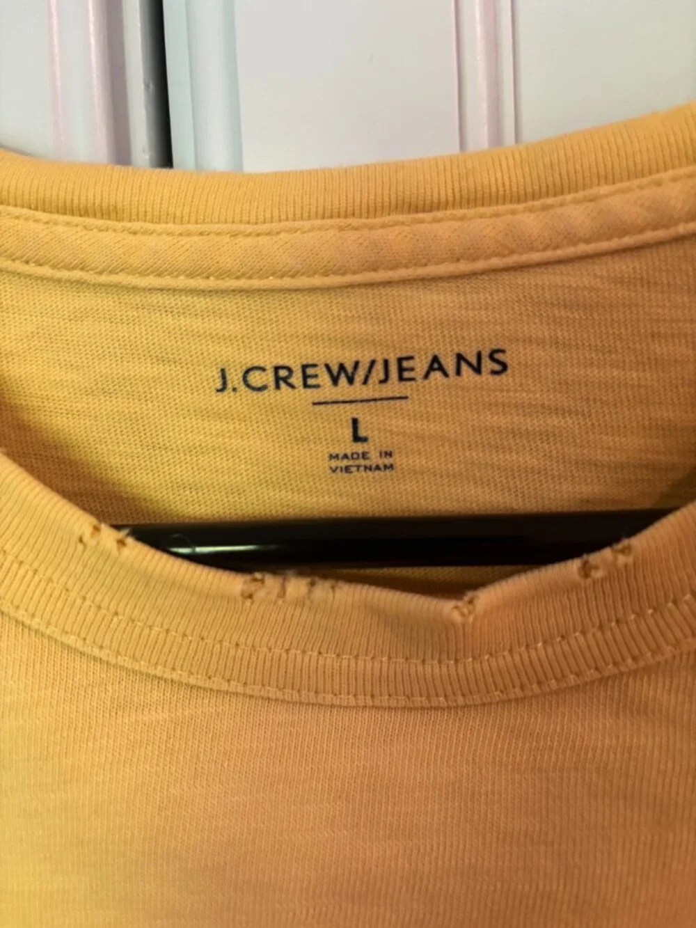 Large Yellow J Crew t-shirt
