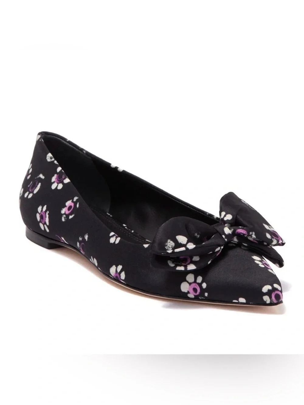 Tory Burch Black Stamped Floral Ballet Flat Size 8.5