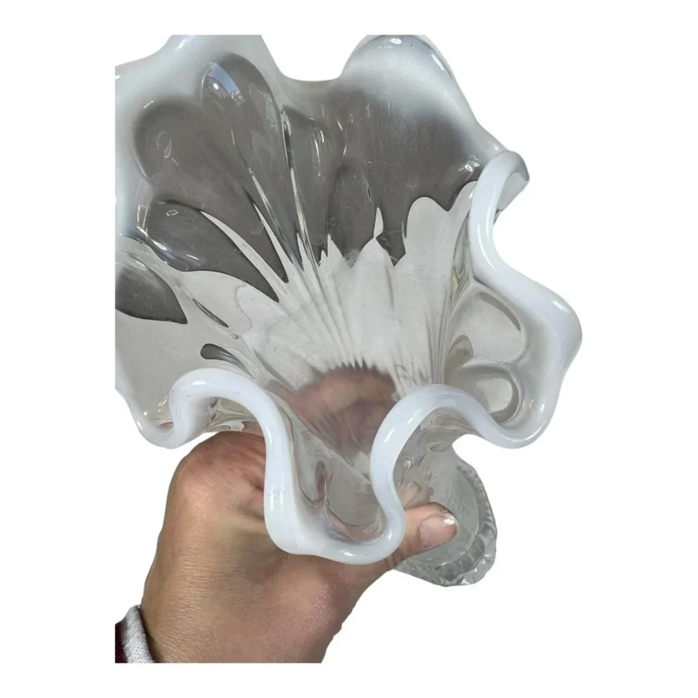 Vintage Swung Vase Opalescent White‎