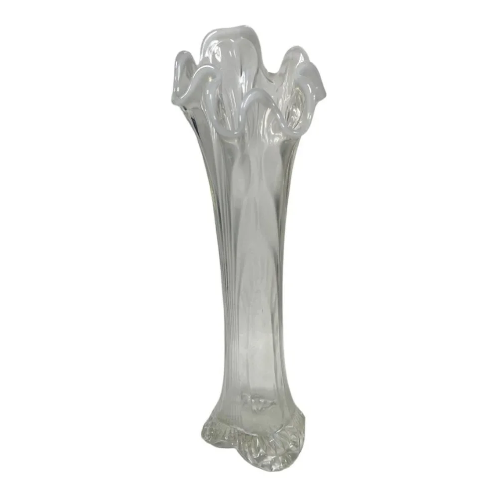Vintage Swung Vase Opalescent White‎