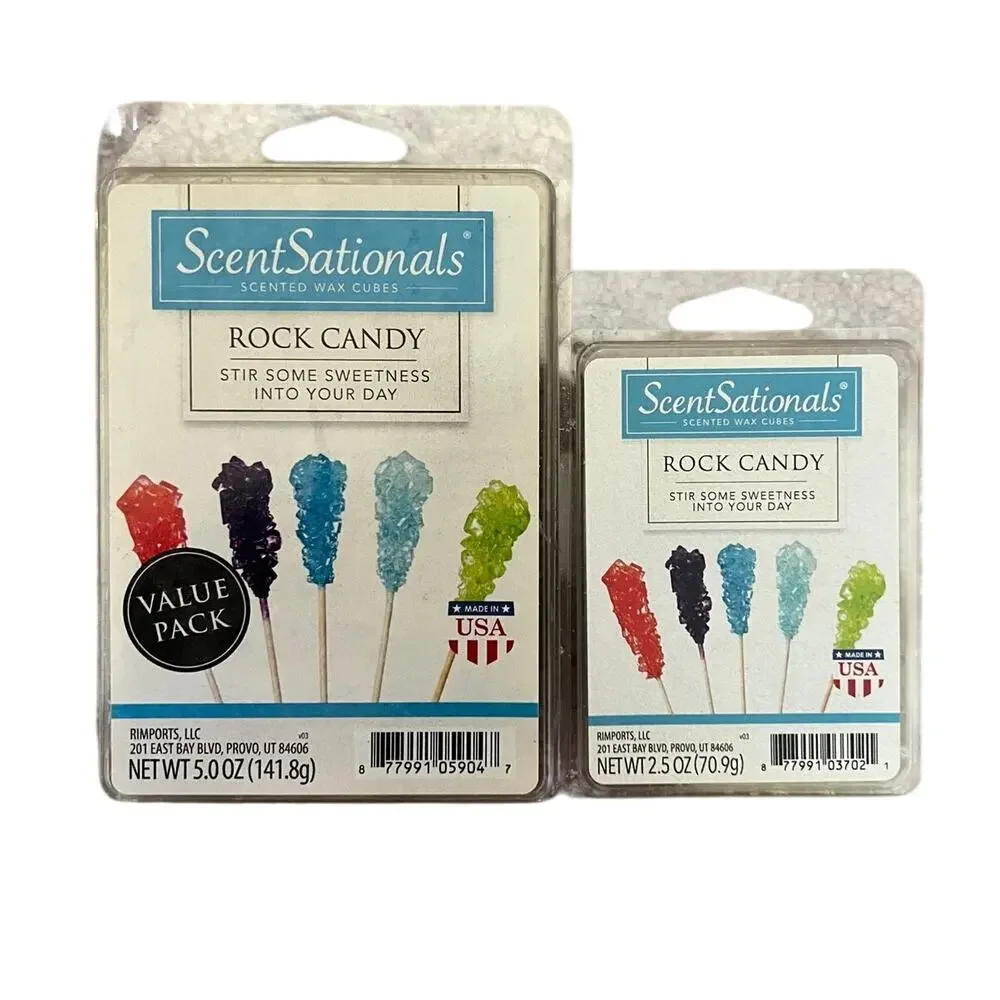 ScentSationals Rock Candy Scented Wax Melts Lot - 1 New 5 oz, 1 partial 2.5oz