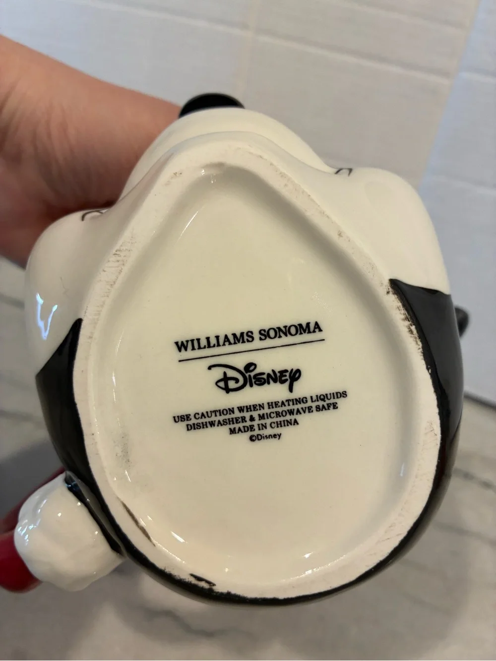 New Williams Sonoma Minnie Mouse Figural Mug cocoa Christmas kids holiday Disney