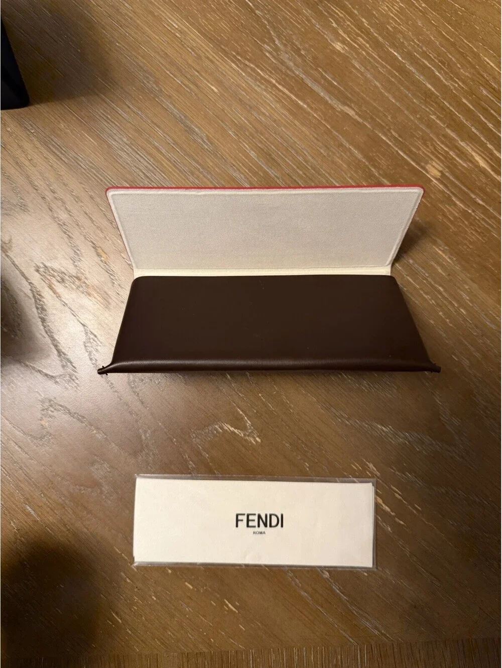 NEW FENDI Sunglasses Case Leather Hard Shell Magnetic Pouch with Cloth - Red