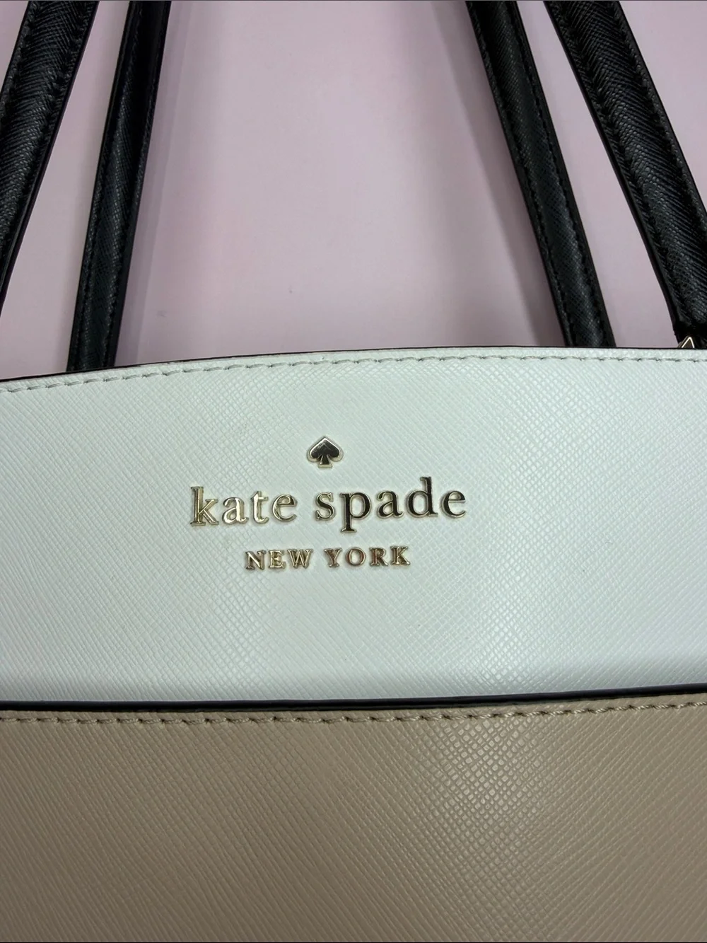 kate spade Beige, White & Black Colorblock Tote